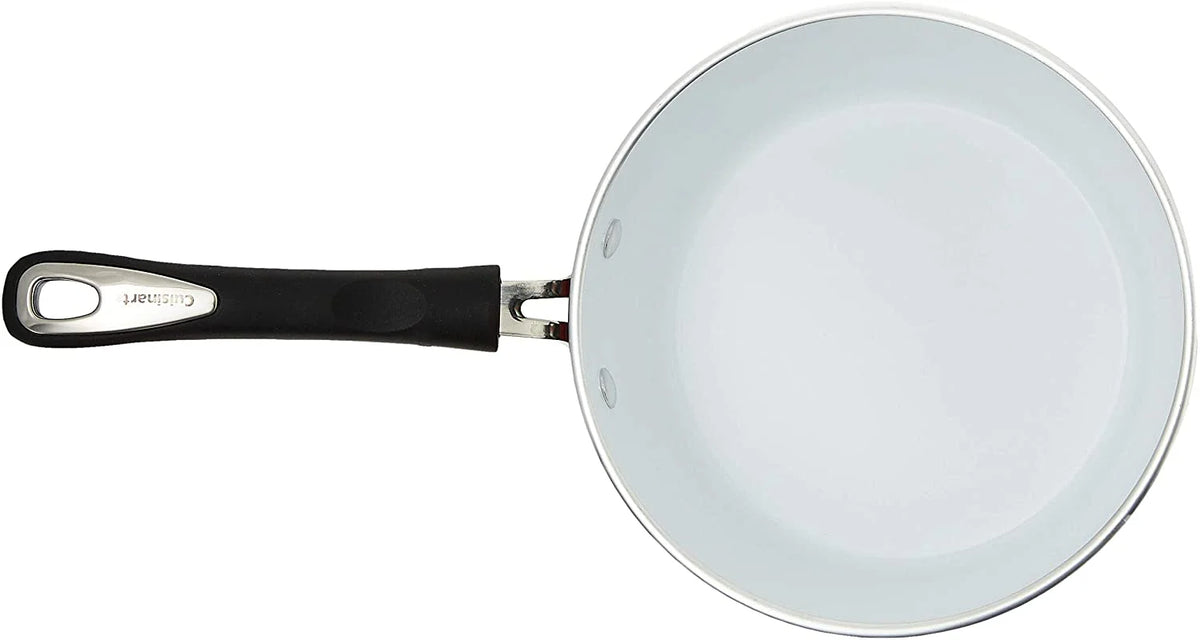 White Ceramic Non-Stick 3-Quart Sauce Pan with Glass Lid M436
