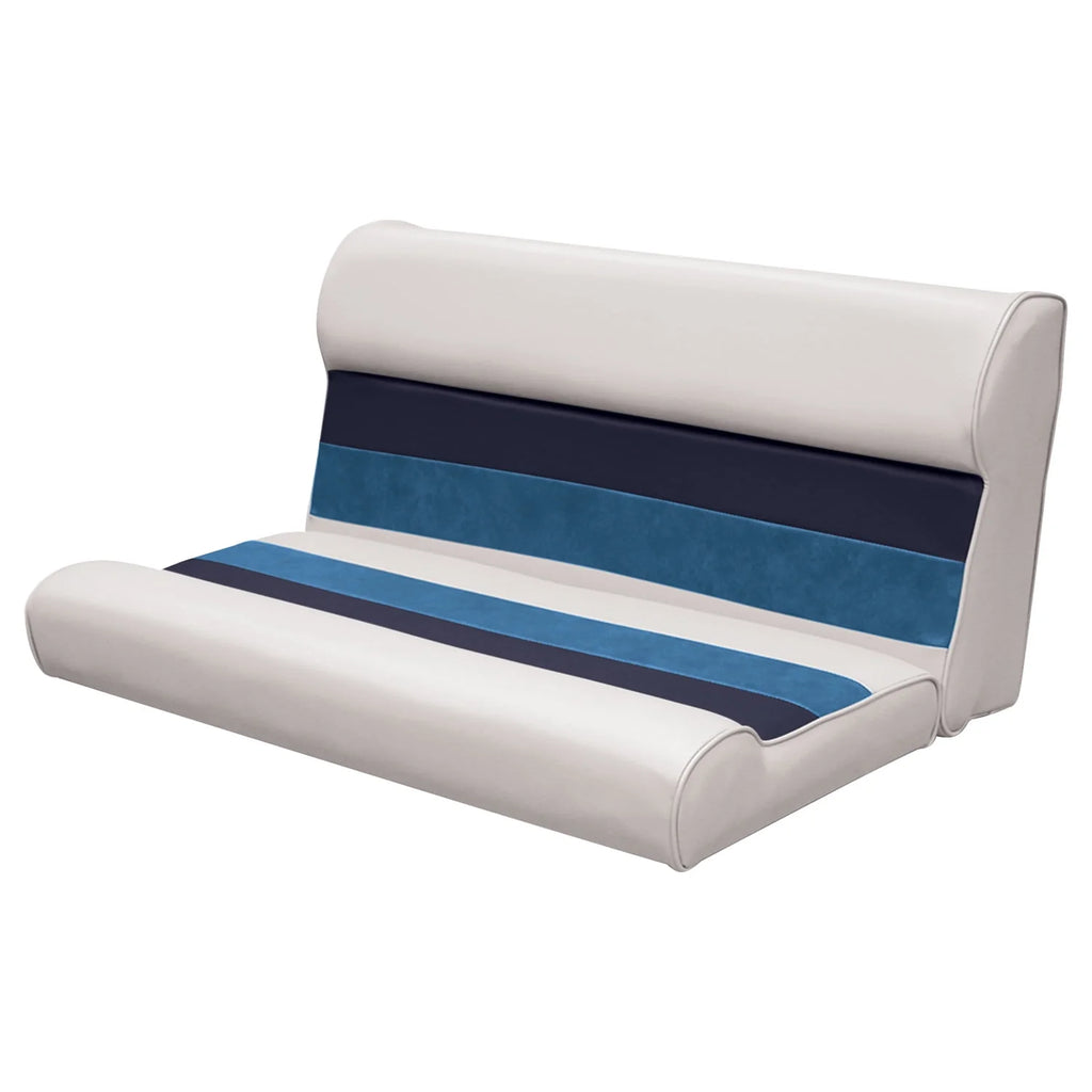 Gray Navy Blue Boat Seat and Backrest Cushion Set K2932