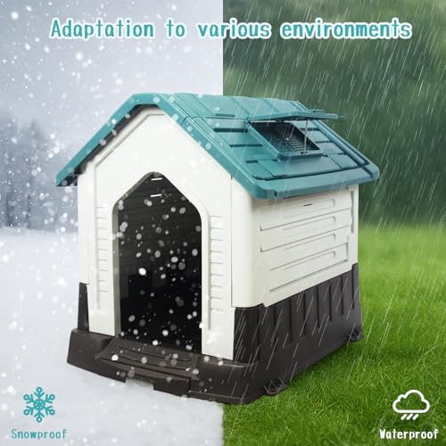 Waterproof Plastic Dog House with Air Vents and Elevated Floor Q8699