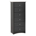 Black 6 Drawers Composite Wood Bedroom Chest T49028