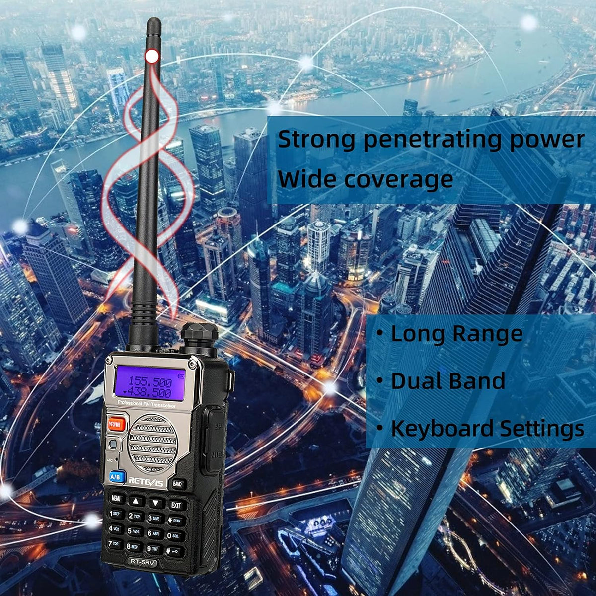 6 Pack Dual Band Rechargeable Walkie Talkies with 6-Way Charging Station H740