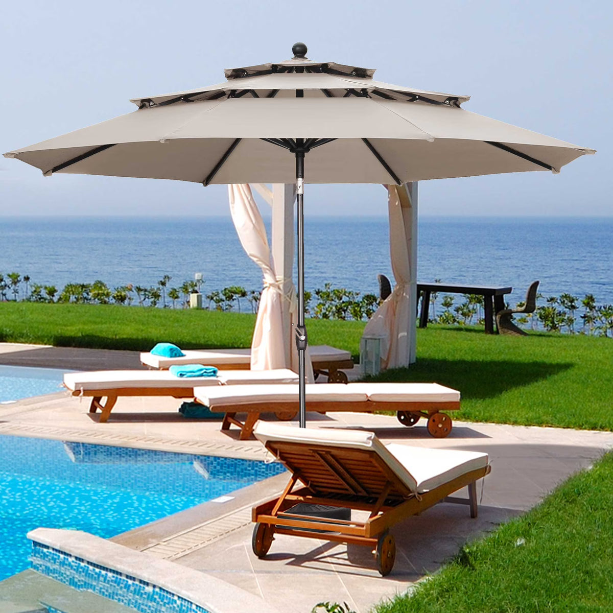 10FT Patio Umbrella with Crank and Tilt R74390