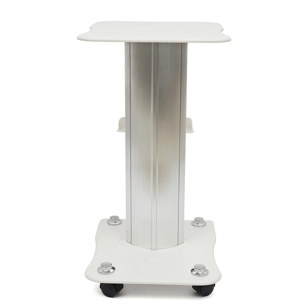 Rolling Trolley Cart Beauty Machine Stand, 4 Wheels Hair Salon Alluminum Alloy White Beauty Cart N137