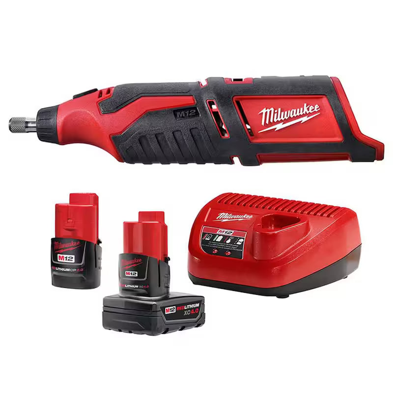 12-Volt Lithium-Ion Cordless Rotary Tool with 4.0 Ah and 2.0 Ah Batteries and Charger N45517