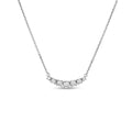 10K White Gold Diamond Curved Bar Necklace 16" M80381