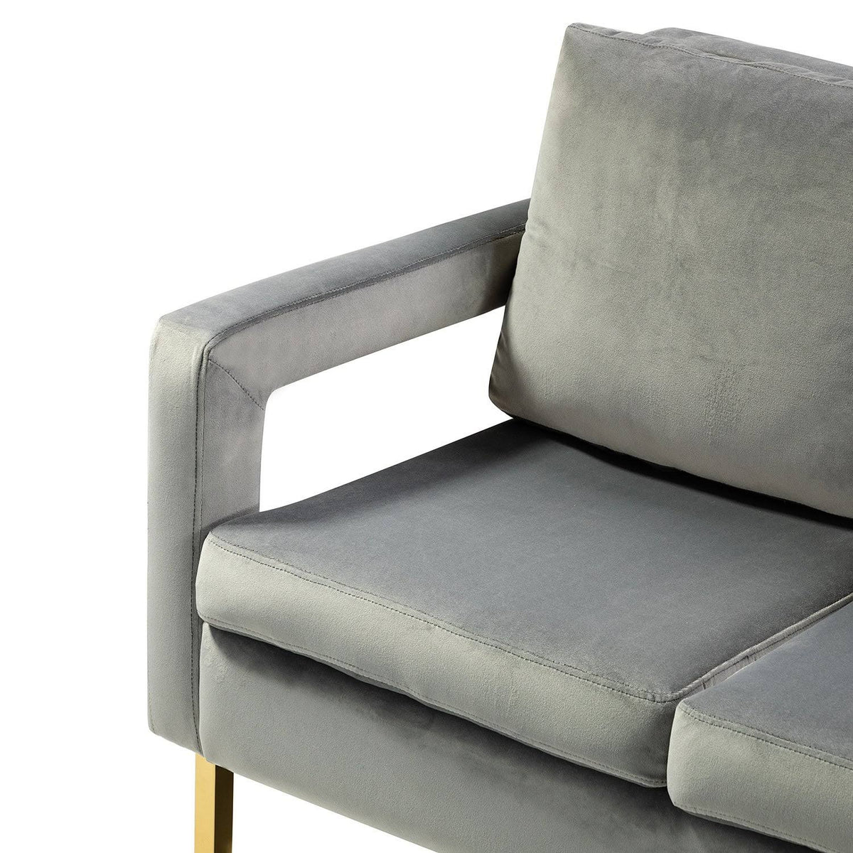Green 50x22 Loveseat with Gold Metal Legs R1204