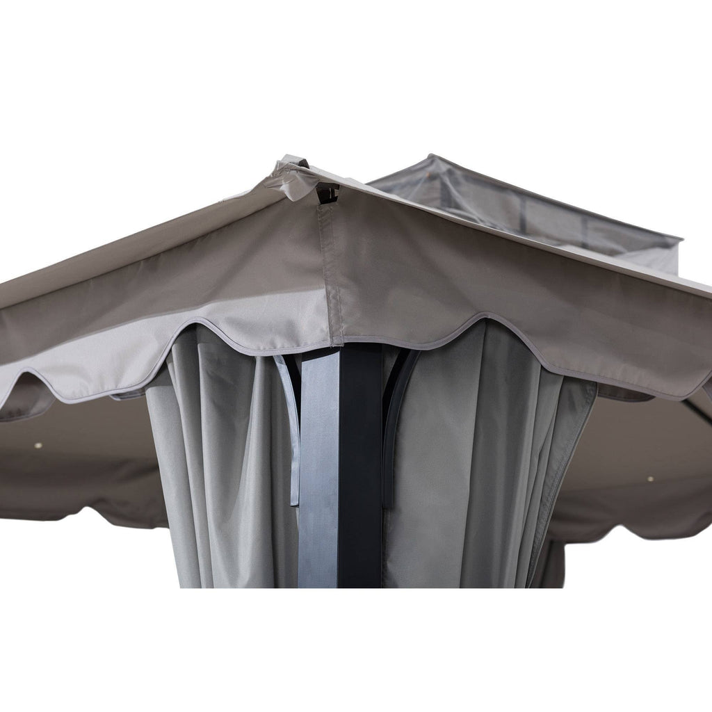 10x11 ft. Steel Gazebo with 2-Tier Hip Roof, Gray X855