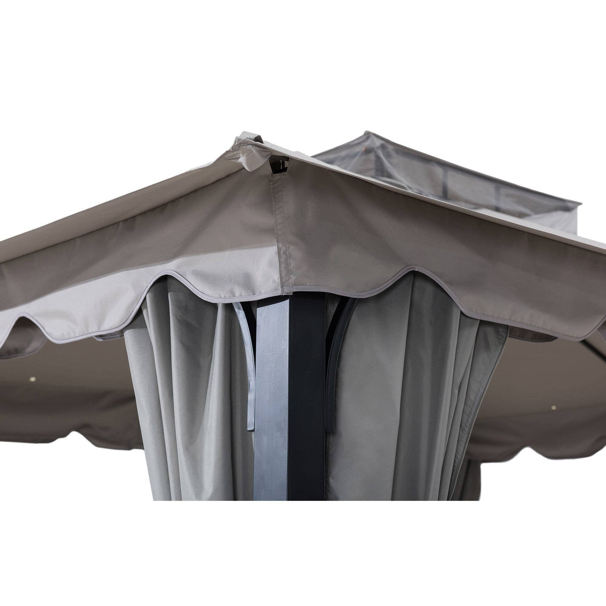 10x11 ft. Steel Gazebo with 2-Tier Hip Roof, Gray X855