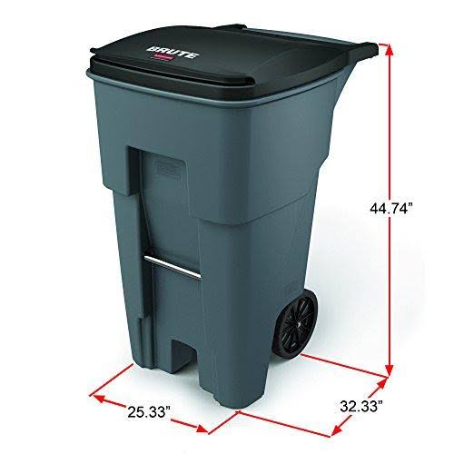 65 gal Blue Rectangular Trash Can M690