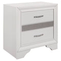 White 3 Drawer Wood Nightstand H5670
