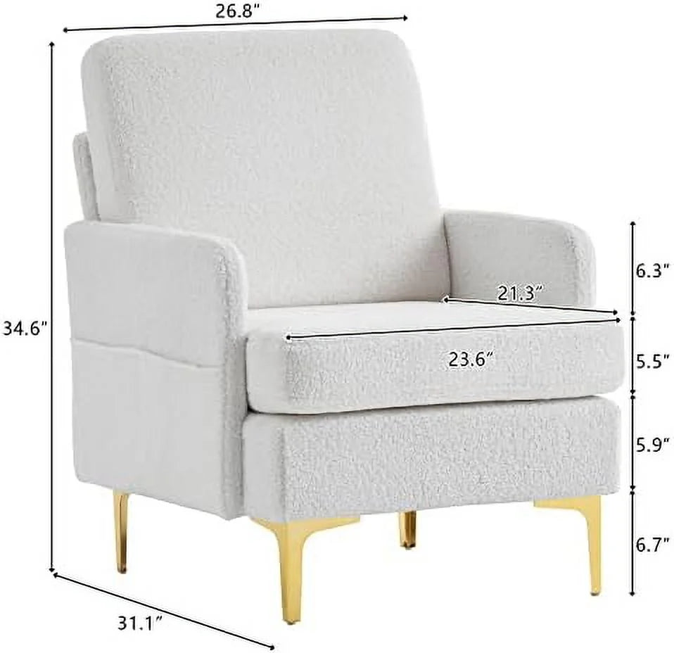 Dark Gray Fabric Accent Chair with Metal Legs G401