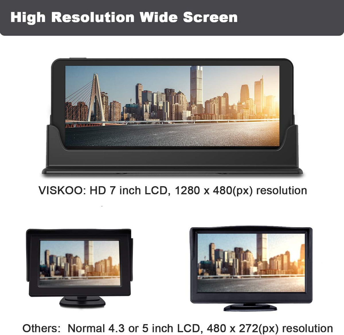 1080P Backup Camera and Monitor Kit 7 inch HD Widescreen with 49ft Wired Rear Camera S6817