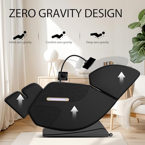 Gold PU Leather Zero Gravity Massage Chair with Airbags and Foot Roller L338