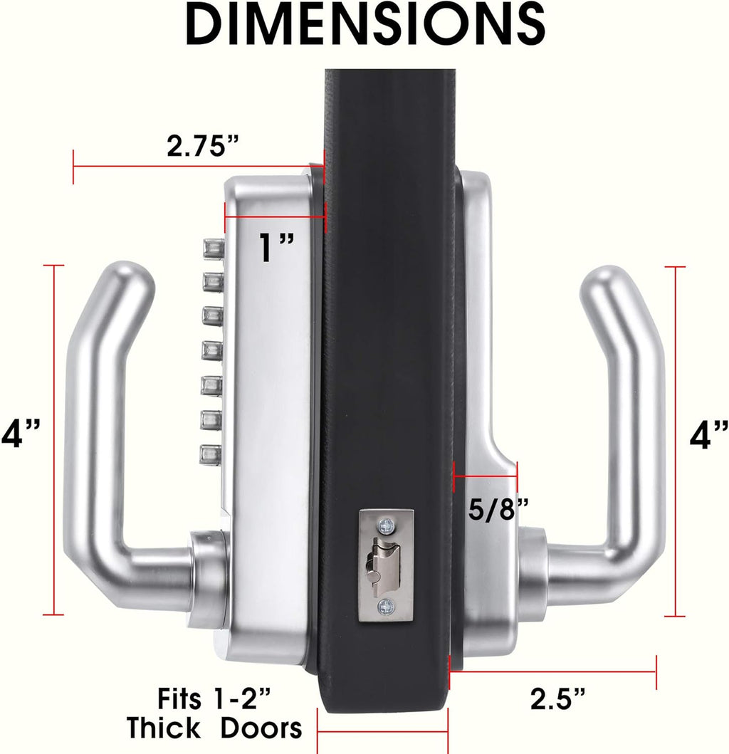 14 Digit Keypad Mechanical Door Lock Lever Set with 60mm Latch Y692