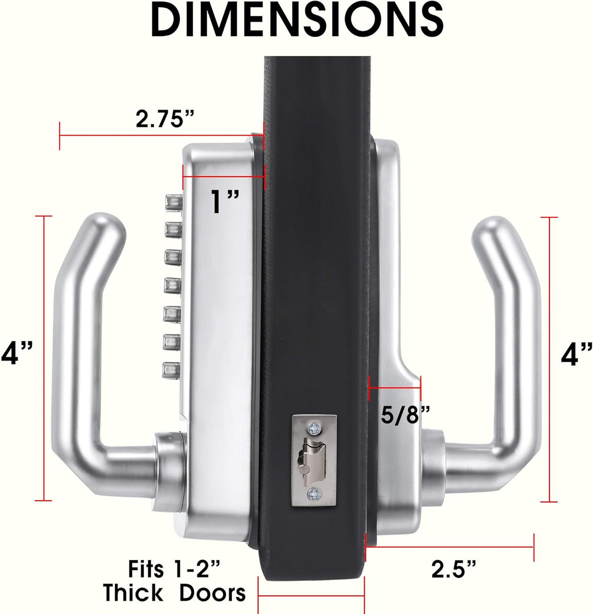 14 Digit Keypad Mechanical Door Lock Lever Set with 60mm Latch Y692