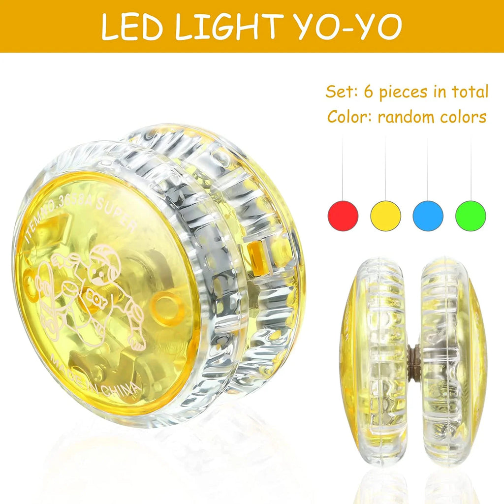 6 Pieces LED Light Plastic Yoyo M9803
