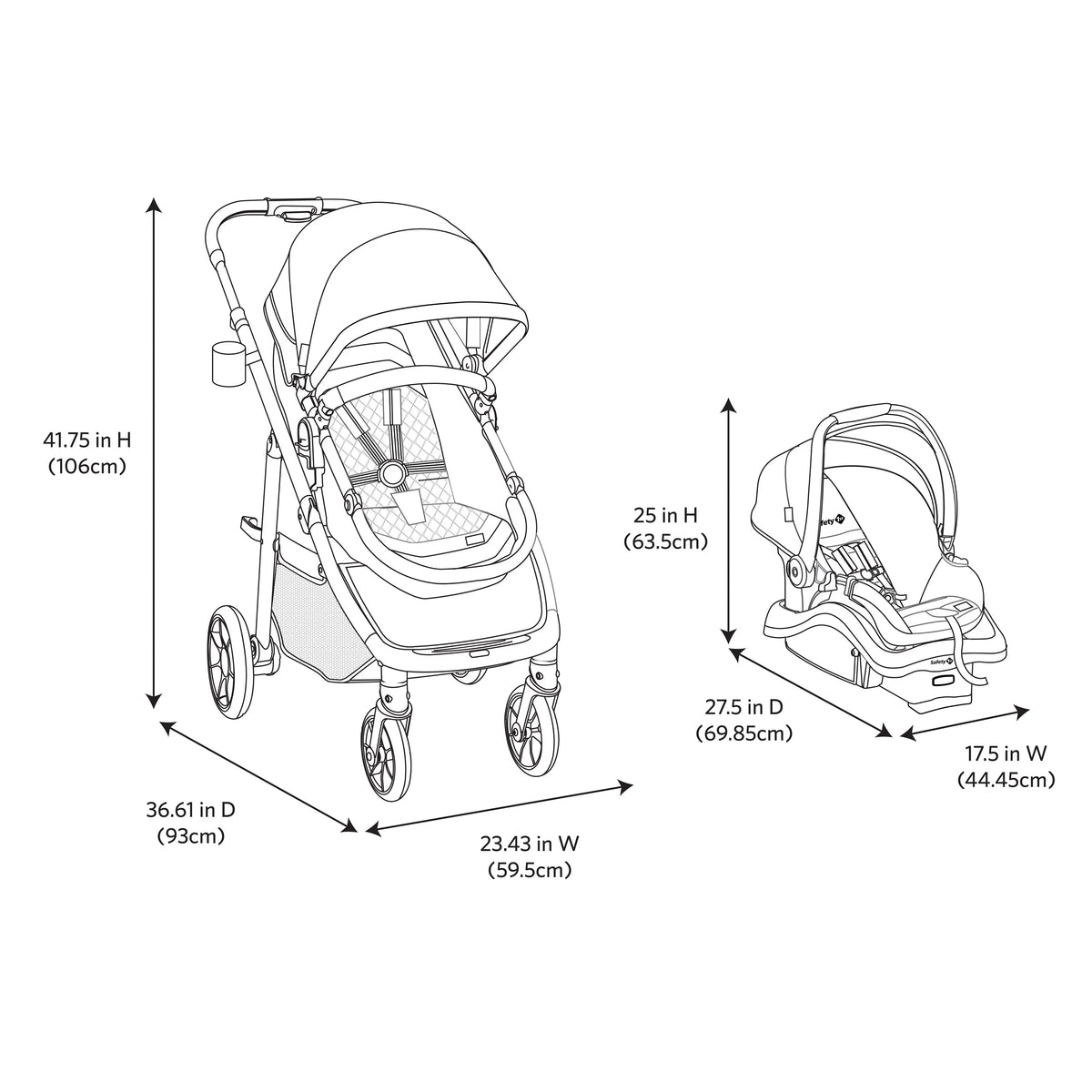 Modular Travel System Stroller and Infant Car Seat Y832806