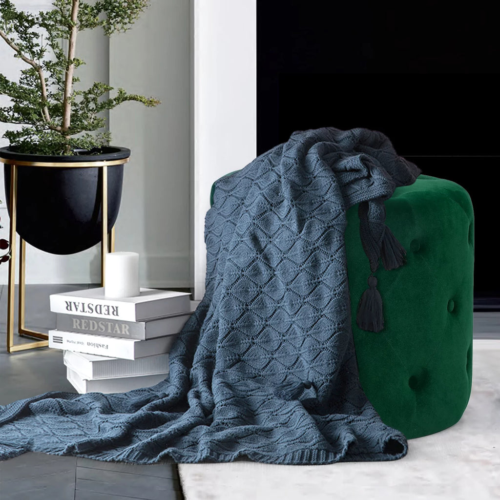 Round Velvet Ottoman R50761