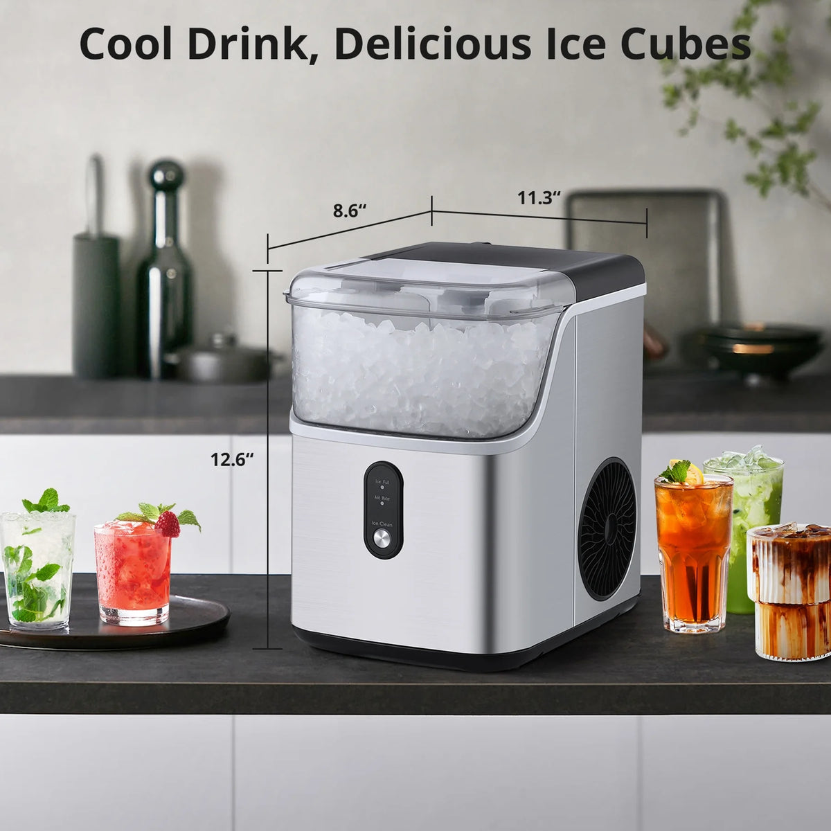 35Lbs/24H Chewable Nugget Ice Maker Countertop with Ice Scoop R363779