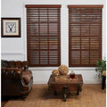Dark Oak Cordless Faux Wood Blind 36.25 in. W x 64 in. L L451