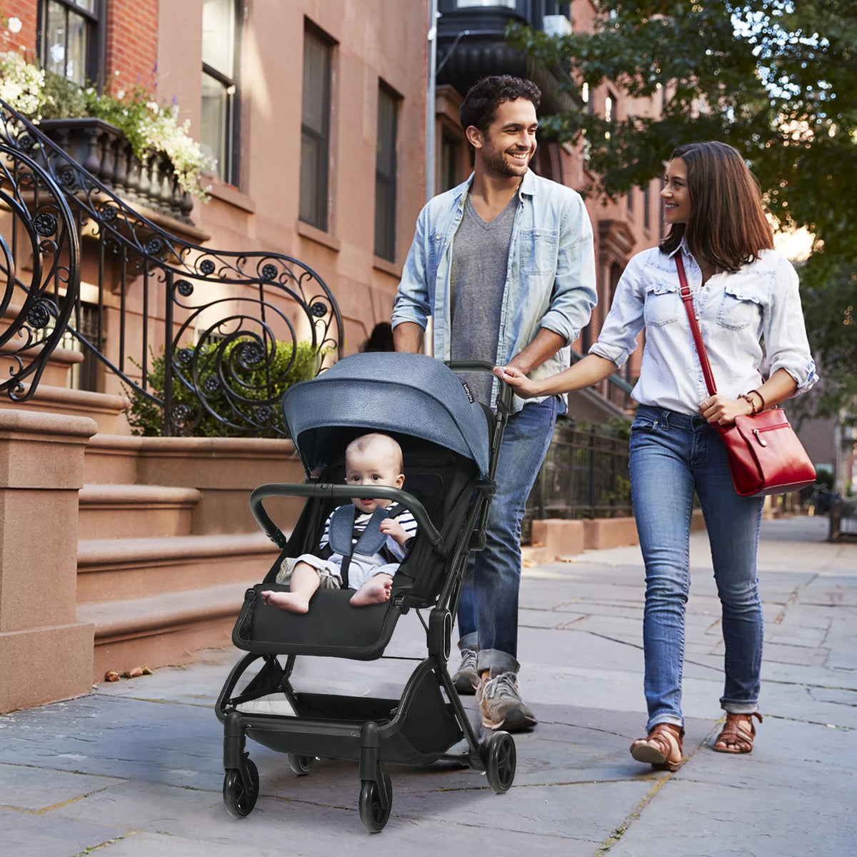 Lightweight Foldable Grey Baby Stroller L5182