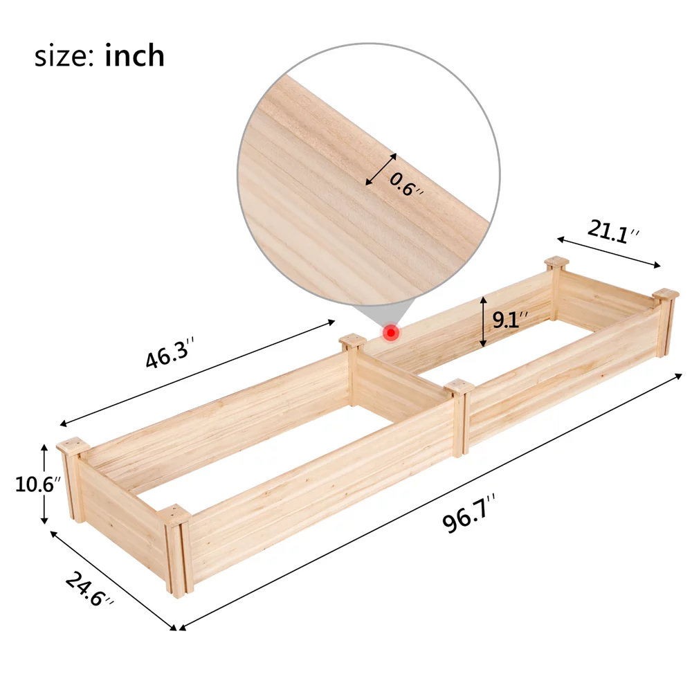 Wooden Raised Garden Bed Planter Box D20583