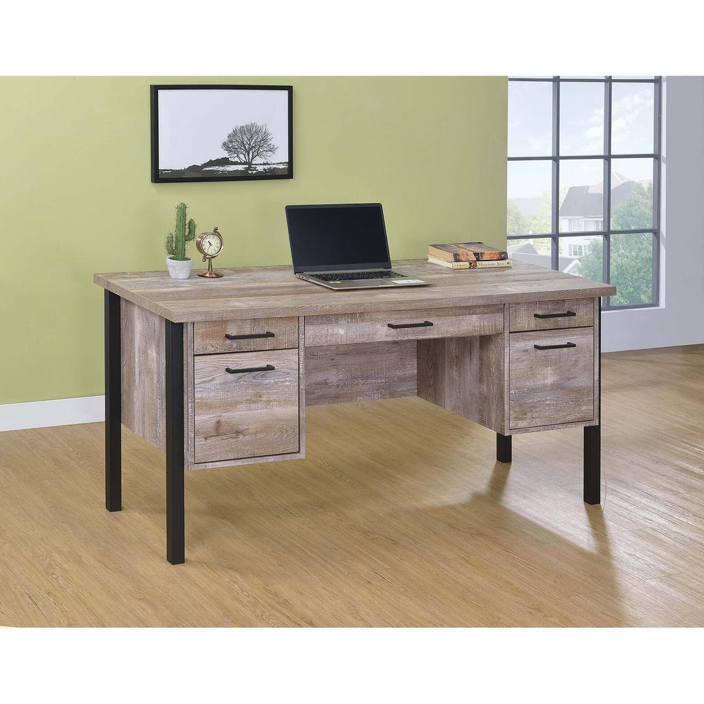 Weathered Oak 4-Drawer Office Desk H512013
