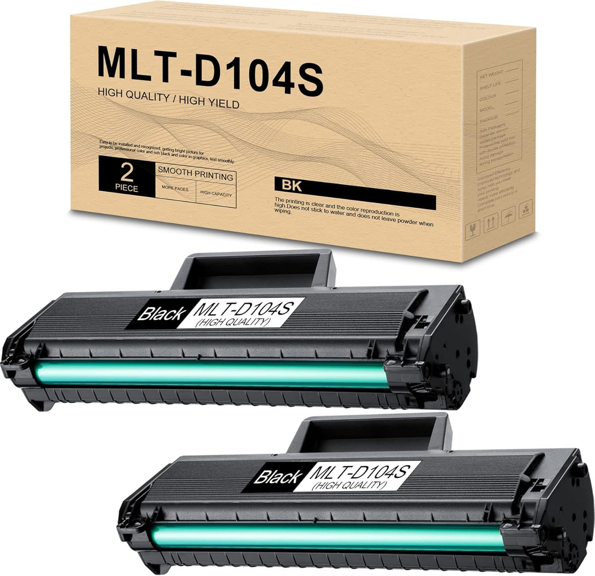 2 Pack Black Toner Cartridge D8642