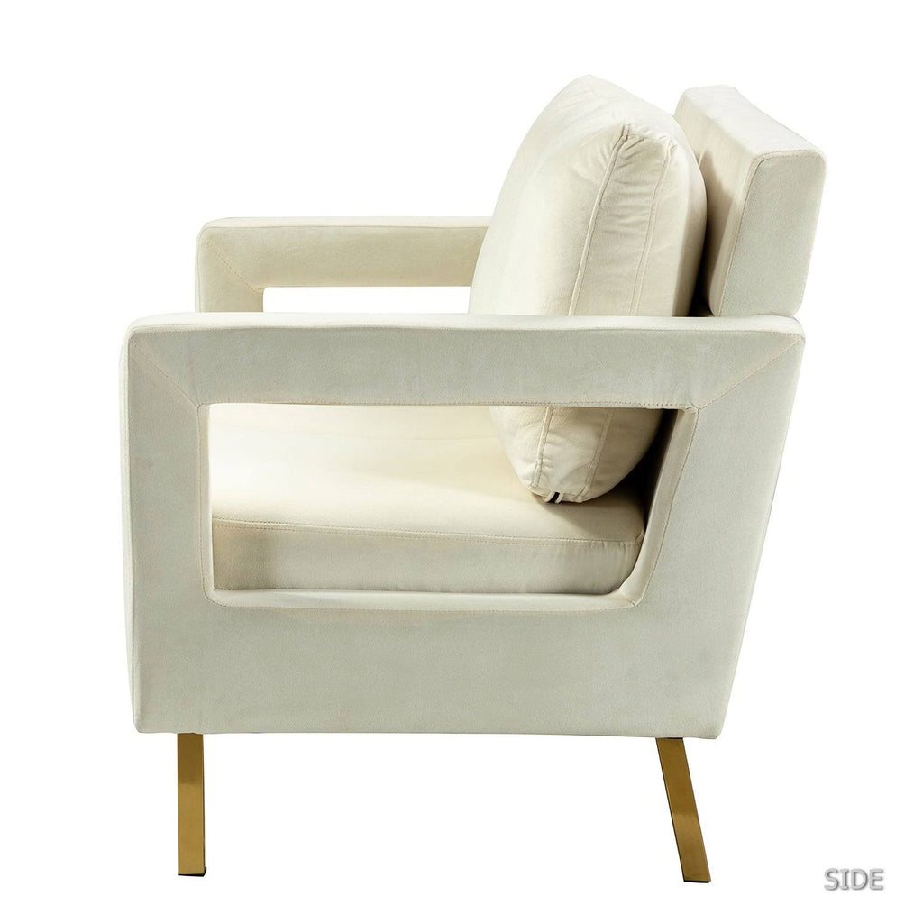 Green 50x22 Loveseat with Gold Metal Legs R1204