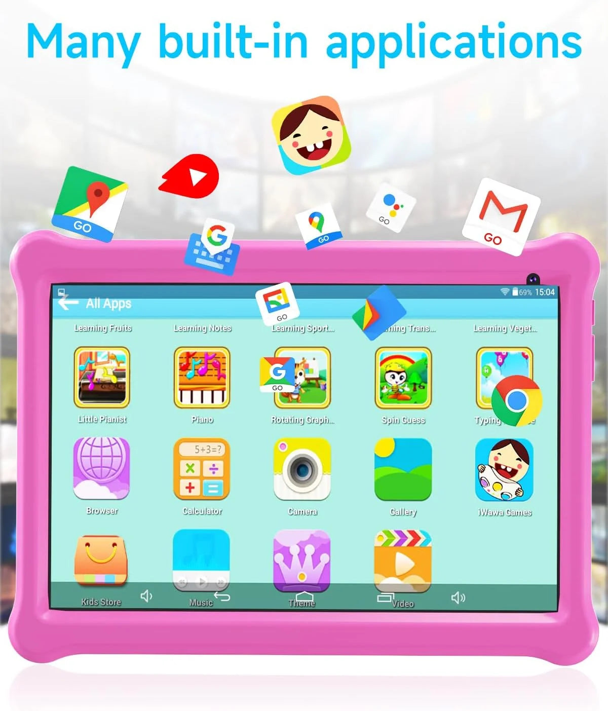 Pink 10 inch Android Tablet with Case Q5777