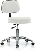 Chrome Height Adjustable Exam Stool with Back I3493