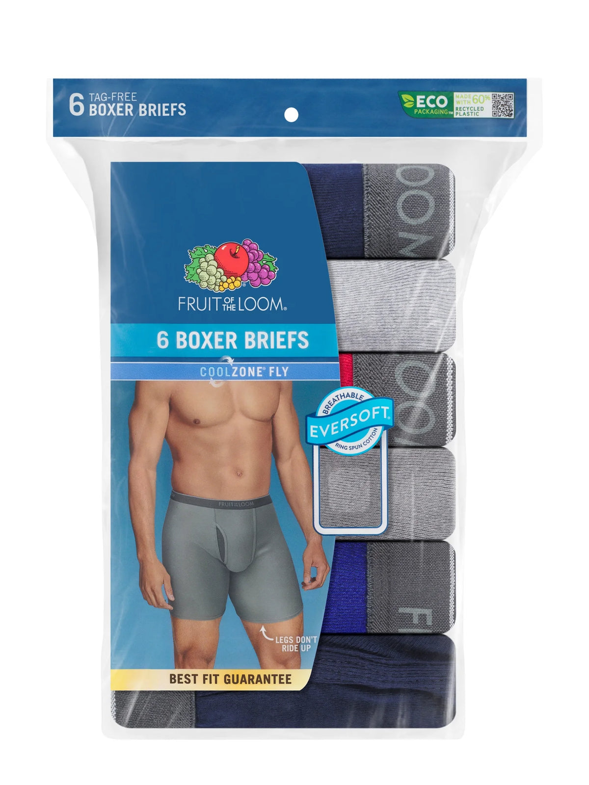 6 Pack Men's CoolZone Boxer Briefs S22900