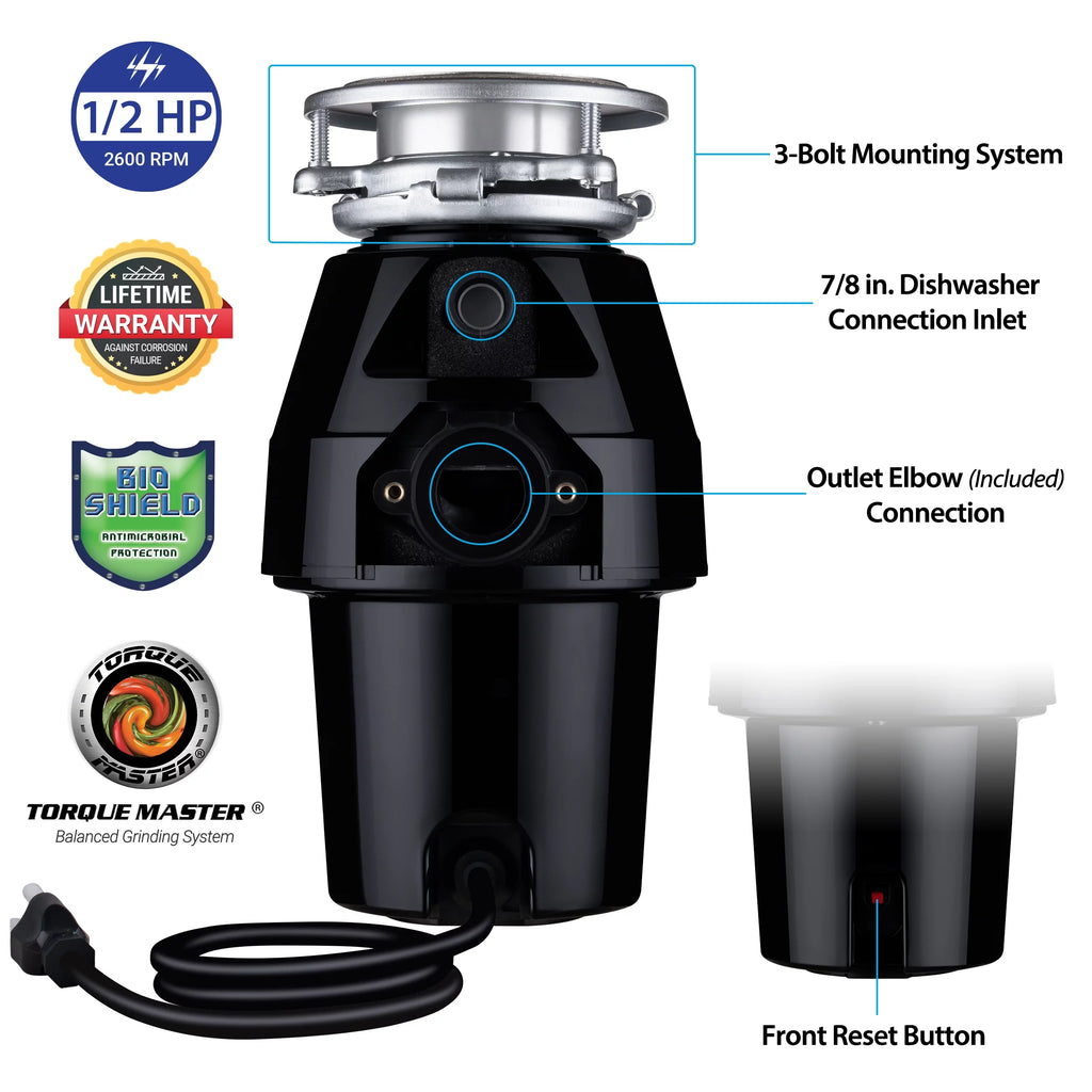 1/2 HP Stainless Steel Garbage Disposal Y789