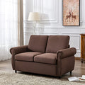 Gray Linen Pull Out Sofa Bed with Twin Memory Foam Mattress Y9415