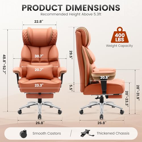 Black Leather Ergonomic Reclining Office Chair with Footrest I68055