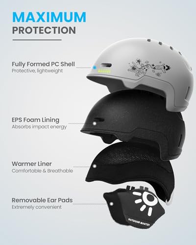 Kids Ski Helmet and Goggles Set with PC Shell & EPS Foam T757962
