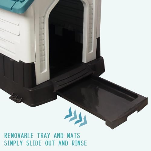 Waterproof Plastic Dog House with Air Vents and Elevated Floor Q8699