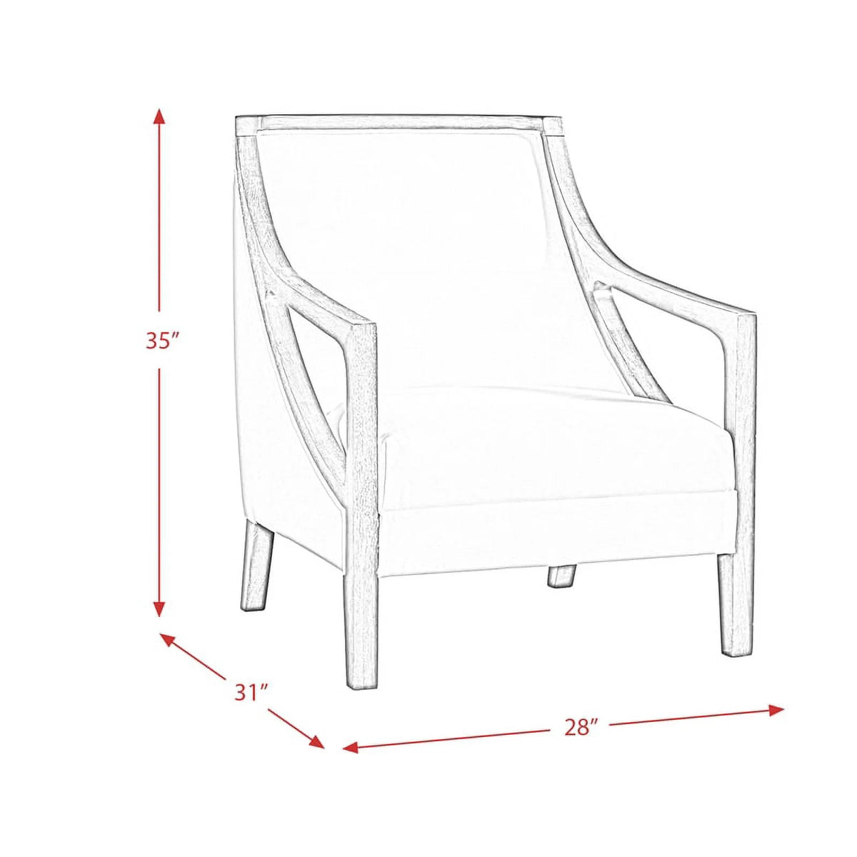 Contemporary Accent Chair with White Wash Frame O989066