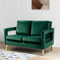 Green 50x22 Loveseat with Gold Metal Legs R1204