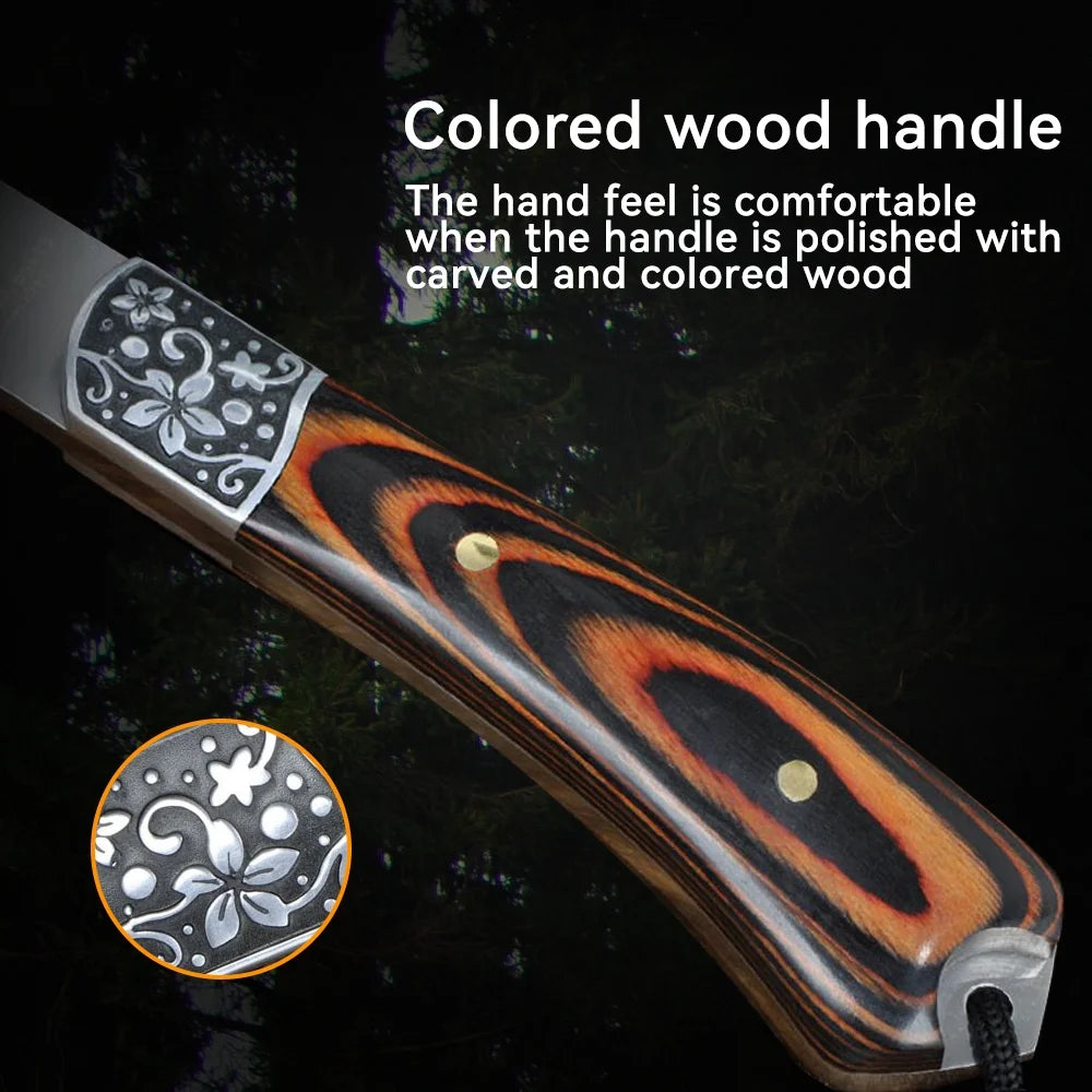 Camping Hatchet with Sheath Stainless Steel Wood Handle M9585