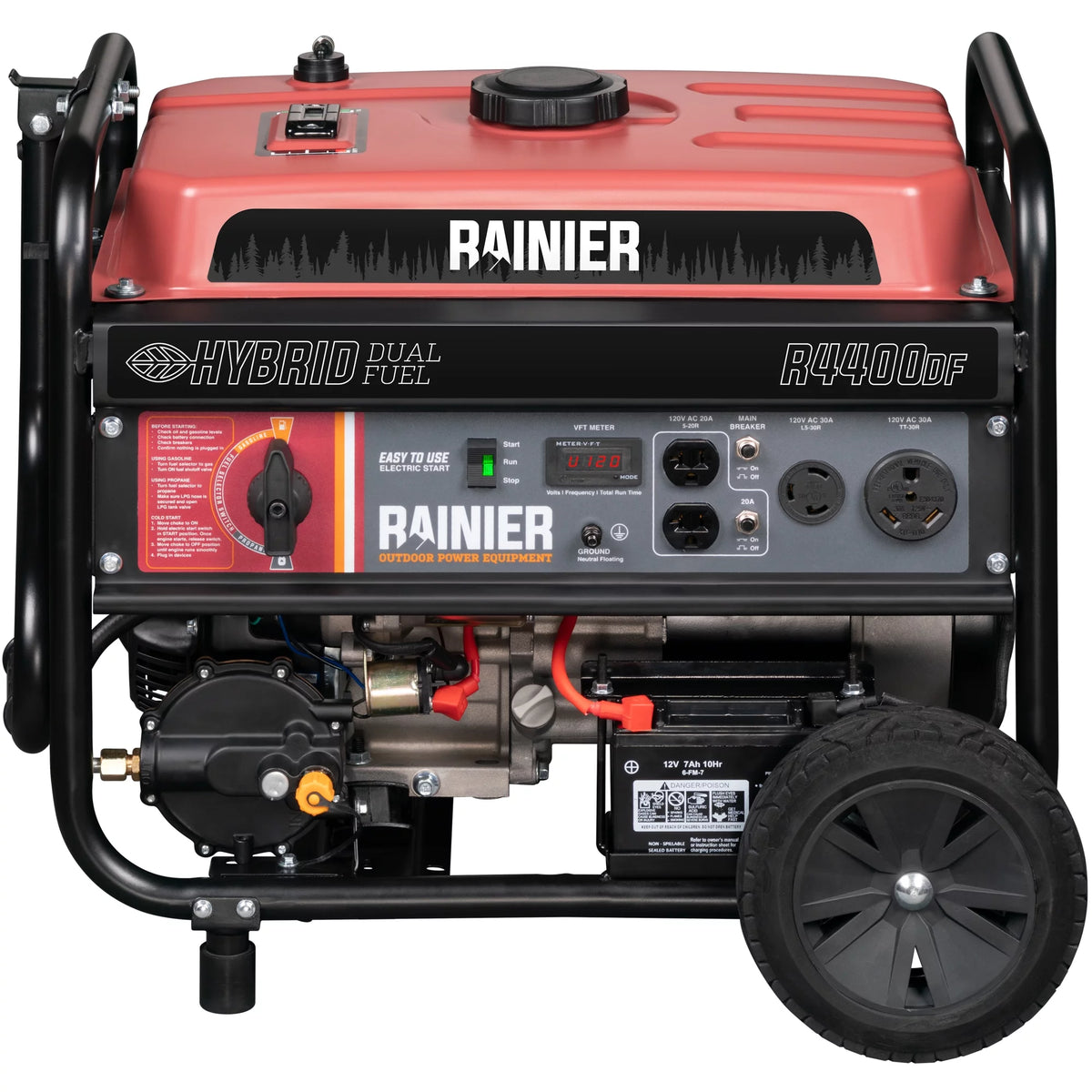 4400 Watt Dual Fuel Portable Generator with Electric Start X2161