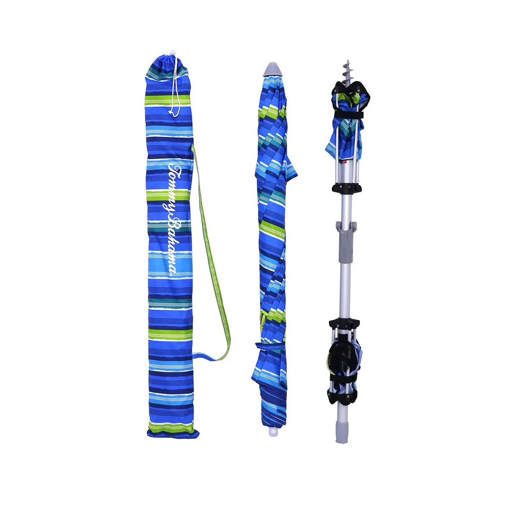 7 ft Fiberglass Beach Umbrella with Table and Tilt G360