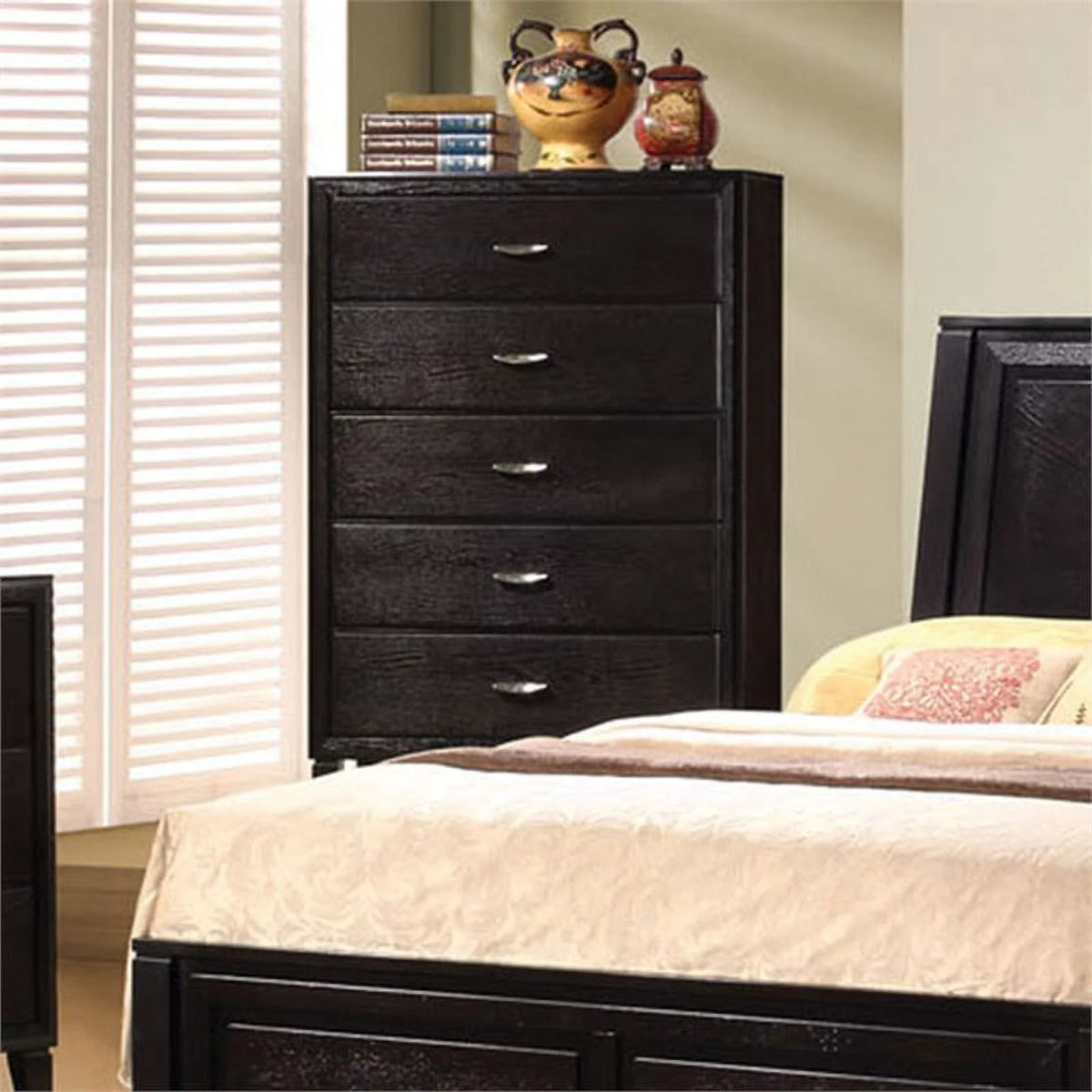 5 Drawer Dark Brown Bedroom Chest D960027