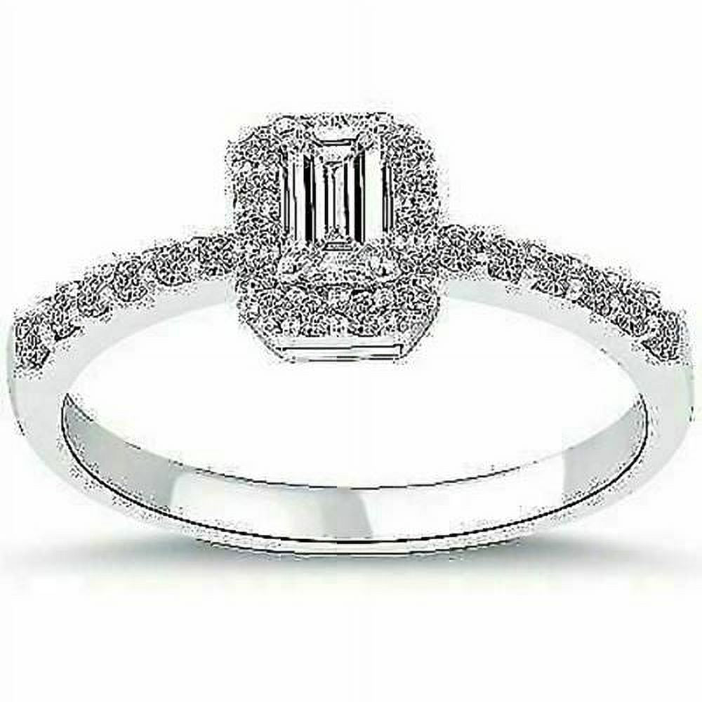14k White Gold Pave Halo Diamond Engagement Ring F973261