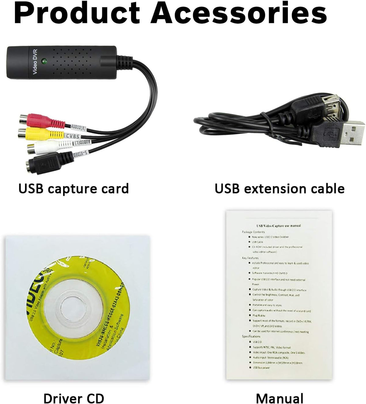 USB 2.0 Audio/Video Converter, Video Capture Card Y44575