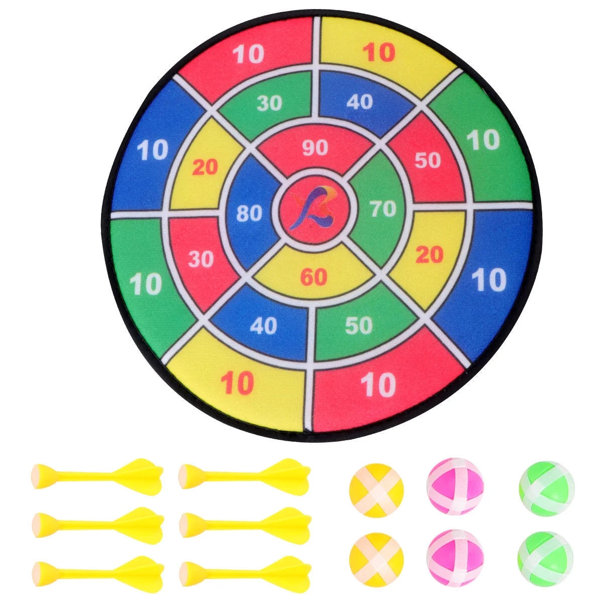 Safety Dart Board Toys Sticky Ball Shooting Toy (30cm, 6pcs Sticky Ball and 6pcs Darts) A51167