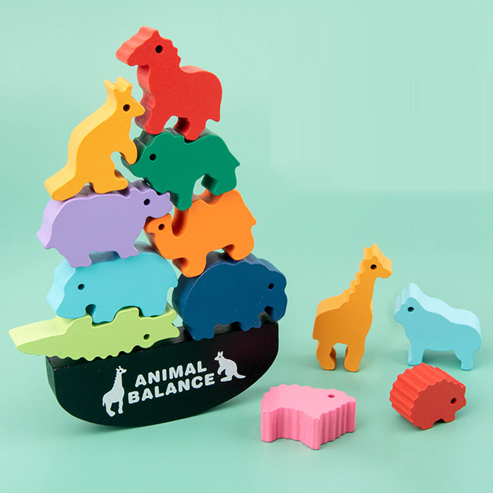 Animal Pattern Wooden Building Blocks Toy S378530