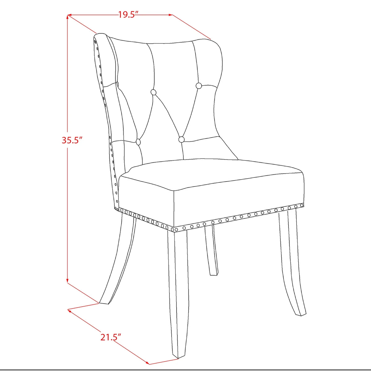 Wooden Dining Table Set of 6 Linen Fabric Chairs Mahogany M588