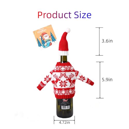 3 Pack Christmas Wine Bottle Cover Knitted Sweater A283