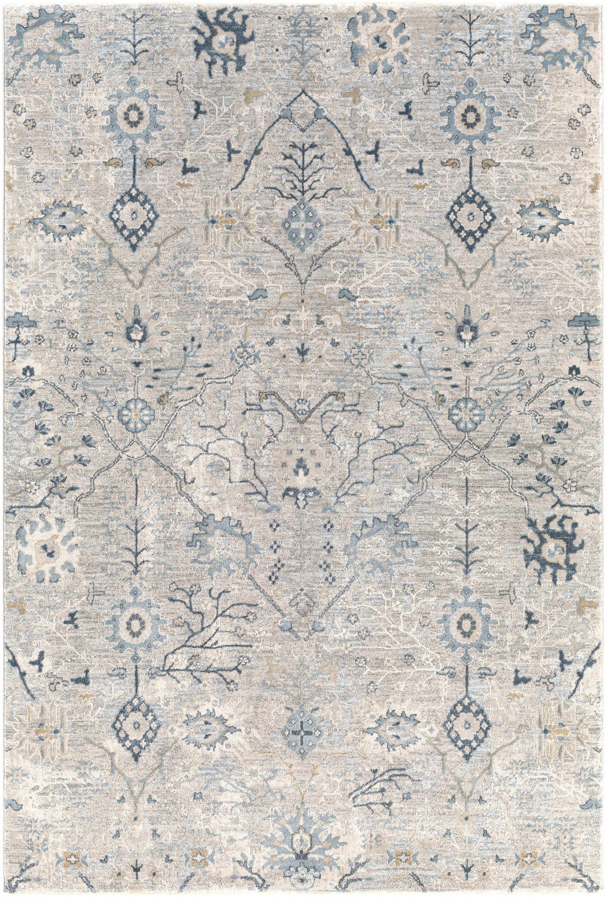 Blue Grey Beige 9' x 12' Area Rug X74835